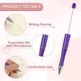 thumbnail image 3 of Beadable Pens 30 Pack Black Ink Plastic Bead Pen Creative DIY Ballpoint Pens for Teacher Office DIY Crafts Party Decorations Handmade Supplies, Fluorescent Purple, 3 of 7
