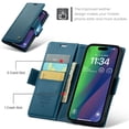 thumbnail image 3 of CaseMe Leather For iPhone 14 Wallet Case with RFID Blocking, For iPhone 14 Case Wallet for Women Men Card Holder Magnetic Clasp Kickstand Folio Case for iPhone 14,Blue,For iPhone 14, 3 of 10