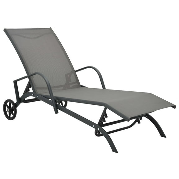 vidaXL 1/2x Sun Lounger Steel and Textilene Patio Garden Lounge Sun Bed Daybed