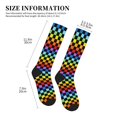thumbnail image 2 of Lsque Rainbow Chequerboard Pattern Sport Compression Socks for Men & Women 15-20 mmHg Knee High Nurse Pregnant Running Medical and Travel Athletic, 2 of 6