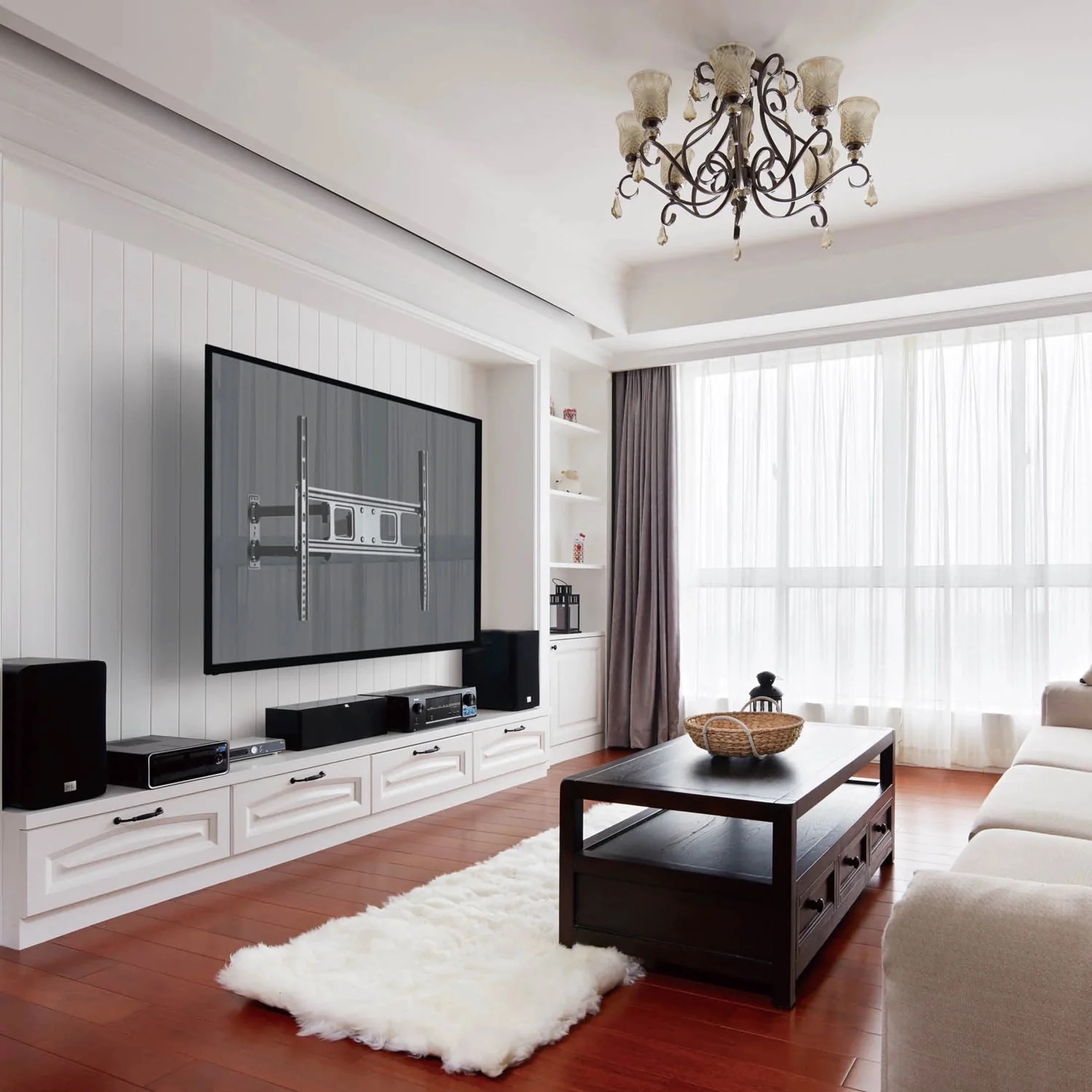 Emerald Full Motion TV Wall Mount Bracket Full Swivel TV Mount for 32 to 85” Flat and Curved TVs