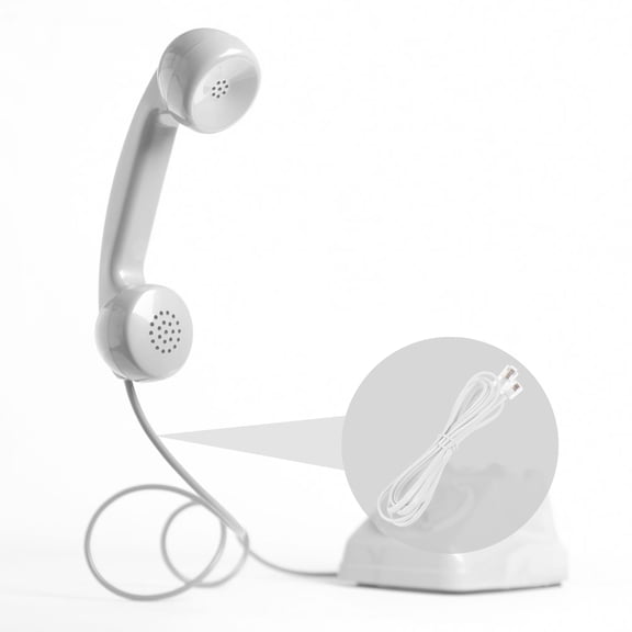 OUNONA 4 White Telephone Cord with Copper Wire and RJ11 Connector for Landline Phone Connections