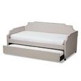 thumbnail image 3 of Baxton Studio Ally Modern and Contemporary Beige Fabric Upholstered Twin Size Sofa Daybed with Roll-Out Trundle Guest Bed, 3 of 7