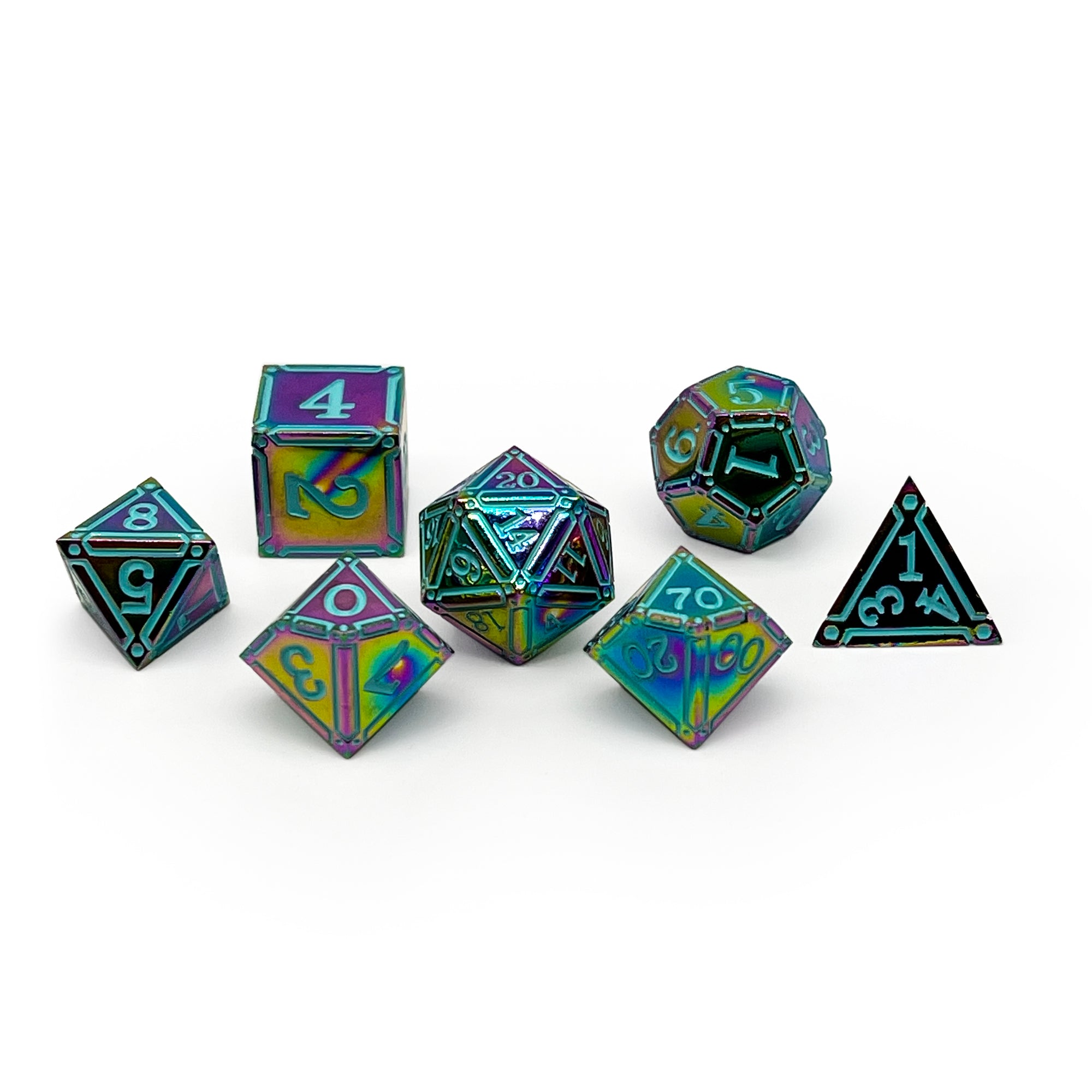 DnD Dice | Ironworks - Skyborn 7 Piece RPG set Alloy Dice | Norse Foundry