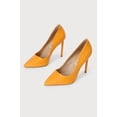 thumbnail image 3 of Steve Madden Vala Orange Croco Magazine Pointed Toe Stiletto Dress Pumps (Orange Croco, 5.5), 3 of 4