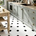 thumbnail image 3 of 10 Pcs Black White Diagonal Corner Peel and Stick Floor Tiles, 12x12 In Covers 10 Sq.Ft, Self-Adhesive DIY Vinyl Flooring, Removable Waterproof, Ideal for Kitchen, Bathroom, Bedroom, Home Walls, 3 of 8