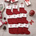 thumbnail image 4 of TQEHS Medias navideñas tejidas, nuevas decoraciones colgantes para árbol de Navidad, regalo para el hogar, calcetines navideños con letras, copos de nieve A6V1, 4 of 6