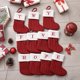 thumbnail image 4 of TQEHS Medias navideñas tejidas, nuevas decoraciones colgantes para árbol de Navidad, regalo para el hogar, calcetines navideños con letras del alfabeto, copos de nieve N6P9, 4 of 6