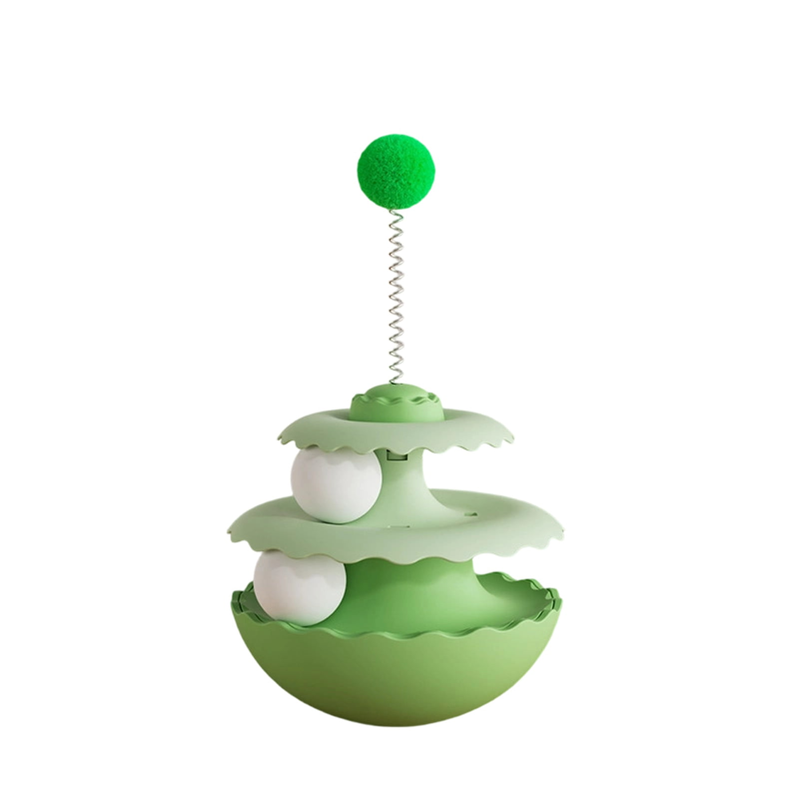 4Pcs 5.91Inch Interactive Cat Toy with Ball Track & Spring Bouncing Ball, Puzzle Cat Toys for Indoor Cats, Self Play Activity Toy for Exercise, Mental Stimulation & Boredom Relief