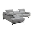 thumbnail image 5 of Element Grey Top Grain Leather Sectional Sofa Bed LHC J&M Davenport Contemporary, 5 of 6