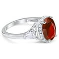 thumbnail image 3 of Vintage Oval & Baguette Engagement Ring Garnet CZ 925 Sterling Silver Size 10, 3 of 5