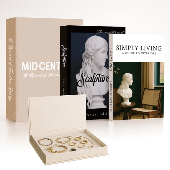 Aesthetic Decorative Books Set of 3 Decorative Coffee Table Books Bookshelf Decor Fake Book Storage Box