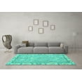 thumbnail image 3 of Ahgly Company Machine Washable Indoor Rectangle Oriental Turquoise Blue Traditional Area Rugs, 4' x 6', 3 of 4