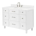 thumbnail image 6 of ARIEL Monroe 48 Inch Single Oval Sink Bathroom Vanity With Carrara White Quartz Countertop 1.5 Inch Edge In White, 6 of 7