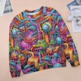 thumbnail image 6 of Abstract Oil Painting Women's Floral Printed Sweatshirt Long Sleeve Crewneck Casual Loose Vintage Graphic Pullover Tops, 6 of 7