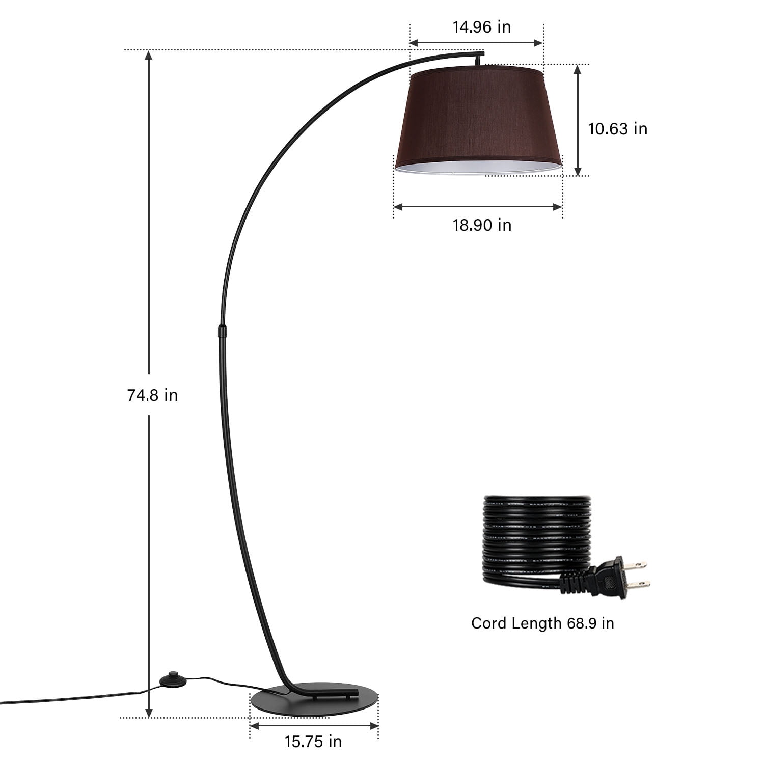 Arc Floor Lamp Modern Floor Lamp Tall Hanging Floor Lamp for Living Room Bedroom