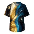 thumbnail image 1 of Men's Short Sleeve V Neck Print Chest Pocket Carer Top 4XL, 1 of 3