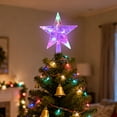thumbnail image 6 of Christmas Tree Topper Star, Treetop Rustic Holiday Tree Toppers, Colorful Led Light Christmas Tree Decor for Christmas Holiday Home Fit for General Size Xmas Tree, 1 Pcs, 8.7x2.2", 6 of 7