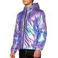 thumbnail image 4 of Lars Amadeus Metallic Jacket for Men's Lightweight Zipper Drawstring Hooded Jackets, 4 of 5