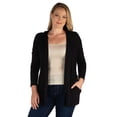 thumbnail image 5 of Plus Size Open Front Hooded Pocket Cardigan, 5 of 6