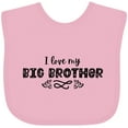 thumbnail image 3 of Inktastic I Love My Big Brother with Hearts Boys or Girls Baby Bib, 3 of 4