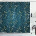 thumbnail image 1 of Ambesonne Leaves Shower Curtain, Little Buds on Branches, 69"Wx75"L, Dark Blue Green Yellow, 1 of 3