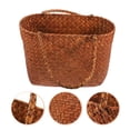 thumbnail image 4 of Canasta de picnic tejida Cesta de mano Cesta de frutas de vegetales Canasta tejida a mano, 4 of 5