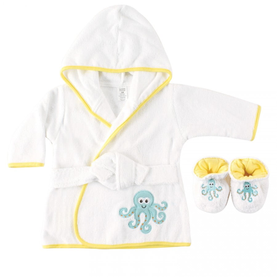 Blue Luvable Friends Sea Character Woven Terry Baby Bath Robe with Slippers