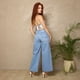 thumbnail image 3 of Jeans Mujer Recto Tiro Alto 100% Algodón Azul Bajo, 3 of 6