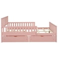 thumbnail image 5 of Full Size Pink Storage Bed Frame with Headboard, Footboard & Safety Rails, Underbed Drawers for Bedroom, 5 of 10