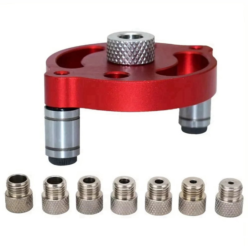 2X Self-Centering Dowel Jig, Handheld Drill Guide for Straight Holes, Wood Panel Hole Punch Locator Tool