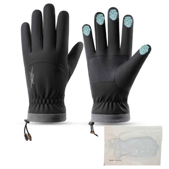 PuSpu Reflective Zipper Gloves Thick Warm Windproof Men And Women Cycling Driving Car Skiing Outdoor Gloves