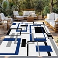 thumbnail image 3 of Outdoor Rug 4x6 ft Blue Abstract Lines Waterproof Outdoor Patio Rug Mat Non Slip Outside Area Rugs Carpet for RV,Camping,Porch,Deck,Pool,Balcony,Backyard, Modern Art, 3 of 9