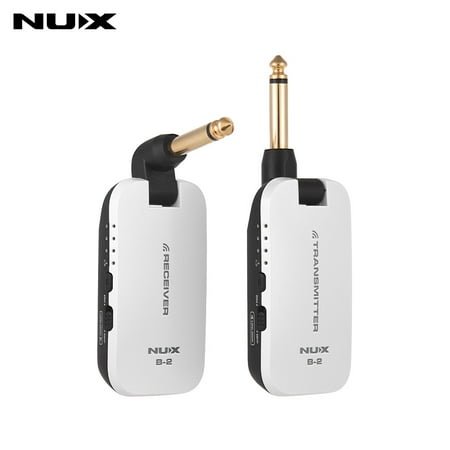 Fx Guitar - NUX B-2 2.4G Guitar Wireless System Transmitter & Receiver with 4 Channels Built-in Rechargeable Lithium Battery for Electric Guitar Bass