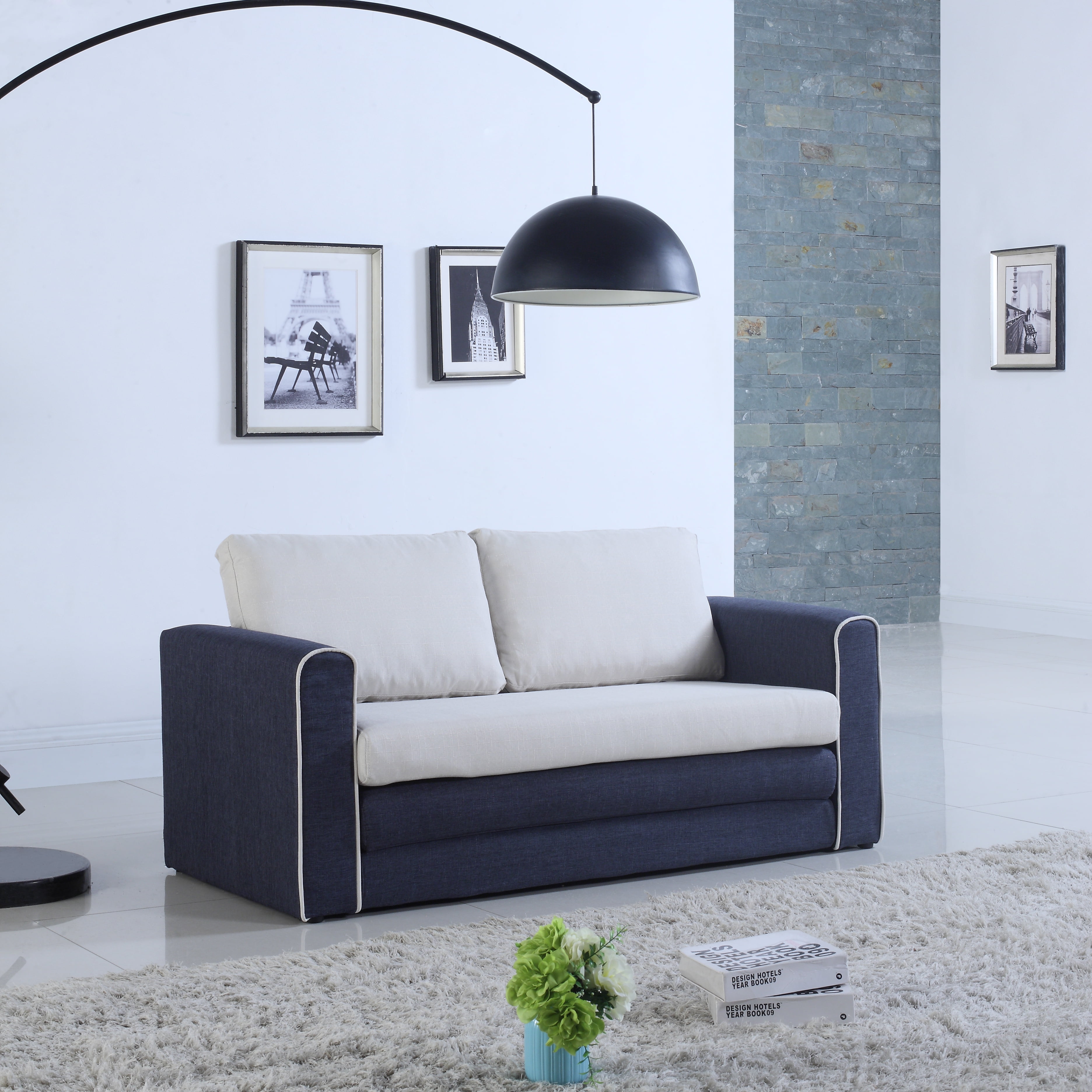 Modern 2 Tone Modular Convertible Sofa Bed Walmart