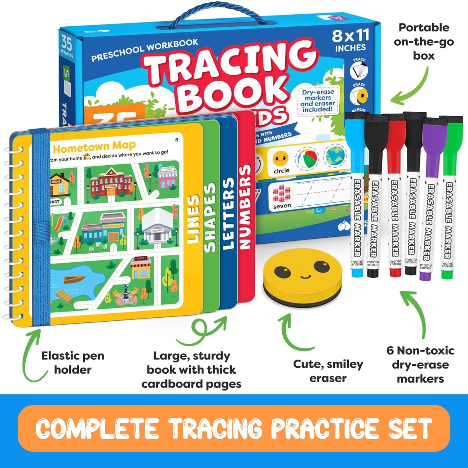 Tracing Books for Kids Ages 3-5 Toddler, Preschool Learning Activities -Handwriting Practice Tracing for Kids 3-4, Preschool Kindergarten Workbooks, Learning Books for 4-5 Year Olds