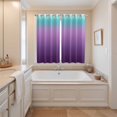 thumbnail image 3 of Teal Purple Ombre Kitchen Curtains 84 Inch Length, Modern Geometric Striped Abstract Art Grommet Top Bedroom Living Room Curtains, Light Filtering Cafe Curtain Drapes 2 Panels Set 104''x84'', 3 of 9