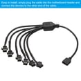 thumbnail image 5 of Uxcell 5V 3 Pin Splitter Cable, PWM Fans RGB Power Cord with 1 to 6 ARGB SM Female Extension Connector Plug, Black, 5 of 6