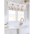 thumbnail image 3 of Valances for Windows Watercolor Flower Rod Pocket Cafe Window Treatments Valance Curtains for Kitchen Bathroom Laundry Basement Windows 54"x18", 3 of 9