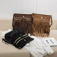 thumbnail image 5 of JUYGO Women Hobo Fringe Crossbody Bag Vintage Small Bohemian Tassel Shoulder Bag Studded Faux Suede Western Hippie Boho Purse, 5 of 7