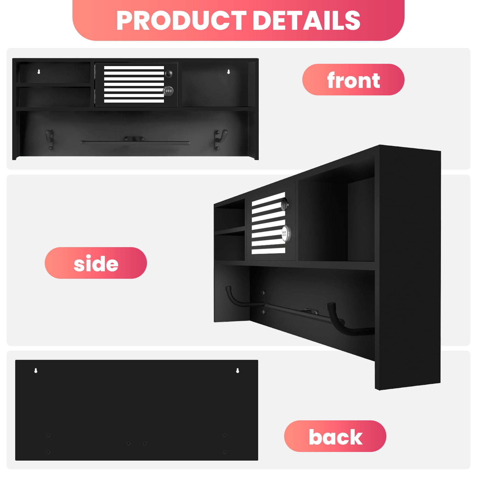 Police Gear Rack with Hooks, Heavy Duty Tactical Police Hanger, Body Armor Stand & Police Gear Stand Wall-Mounted for Duty Gear