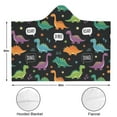 thumbnail image 3 of Wearable Blanket,Black Dinosaurs Speech Bubbles Pattern Hooded Wearable Flannel Blanket for Adults & Teens,Winter Poncho Shawl Wrap Cape Cozy Anti-Pill,60"x80", 3 of 5