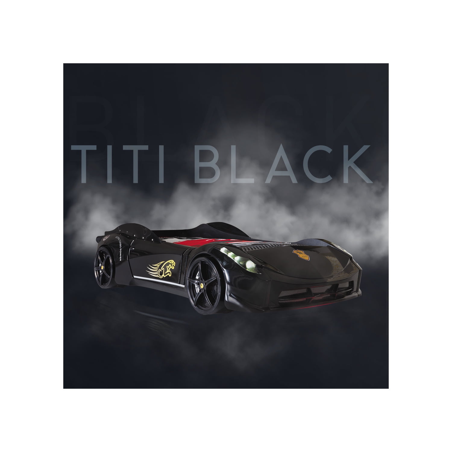 Titi Racer Modern Wood TT Twin Race Car Bed with Remote Titi Racer Modern Wood TT Twin Race Car Bed with Remote