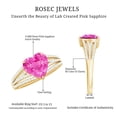 thumbnail image 5 of Designer Split Shank Ring with Created Pink Sapphire and Diamond (8 mm), 10K Yellow Gold, US 8.00, 5 of 8