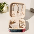 thumbnail image 6 of Coral Travel Portable Square Decorative Box Jewelry Stand: All-in-One Earring Holder, Ring Keeper, Necklace & Bracelet Organizer - Storage Box for Girls and Women, 6 of 6