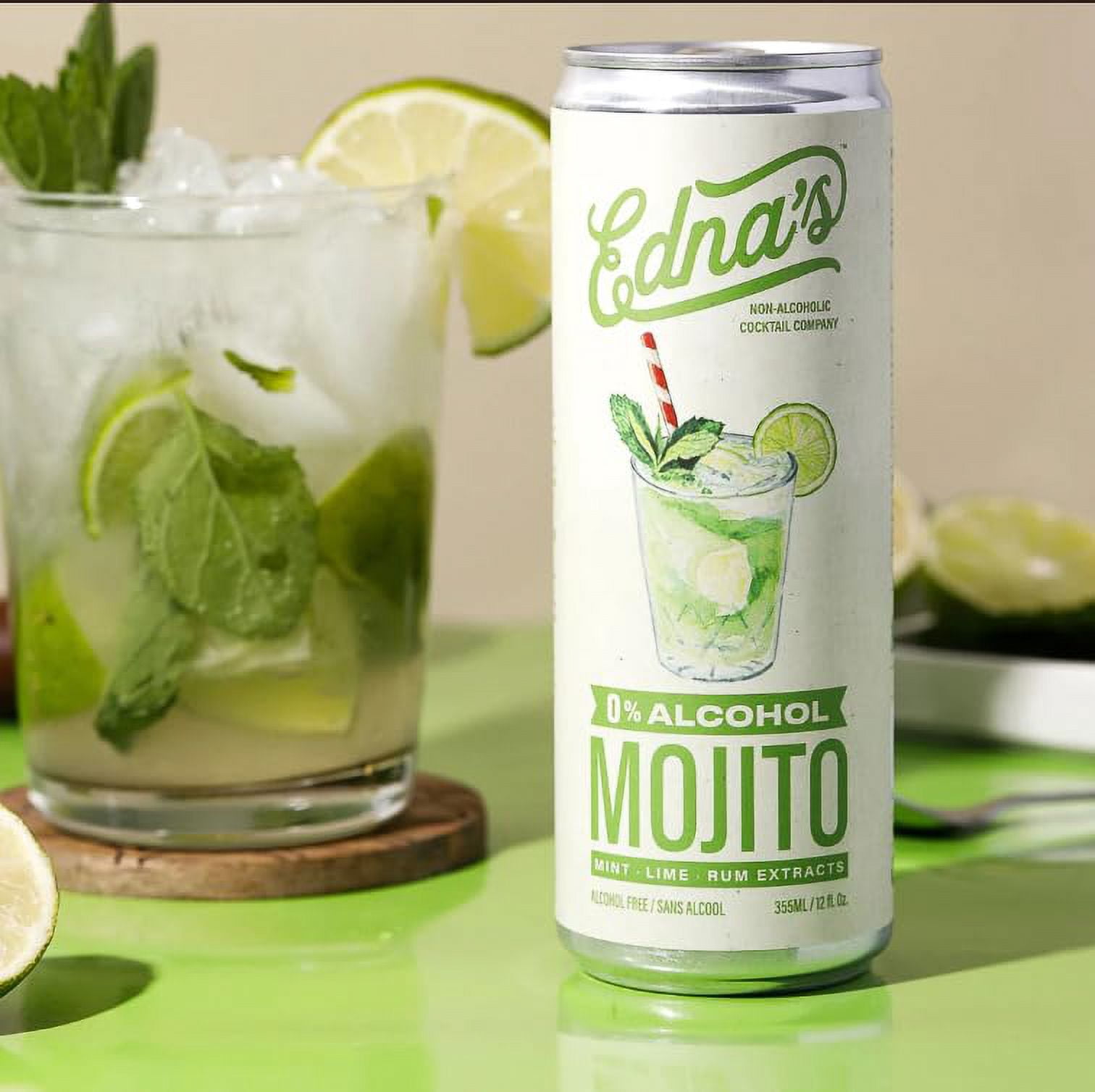 Edna's Non-Alcoholic Cocktail Mocktail Mojito (6 Pack) 48 fl oz