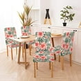 thumbnail image 4 of Banana Dinning Chair Cover 4 Pack Tropical Flower Pink Hibiscus Leaves Dark Green Exotic Beach Wallpaper Seam Dining Chair Protector Cover Seat Slipcover for Hotel, 4 of 5