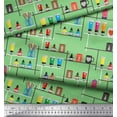 thumbnail image 2 of Soimoi Modal Satin Fabric Paper Boat Art & Craft Printed Fabric 1 Yard 42 Inch Wide, 2 of 3