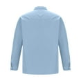thumbnail image 5 of Afuyipoi Button Up Shirt Men,with Pocket Solid Casual Long Sleeve Mens Dress Shirts Sky Blue 2XL, 5 of 6