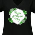thumbnail image 4 of Inktastic Happy St. Patrick's Day Clovers Women's Plus Size V-Neck T-Shirt, 4 of 5